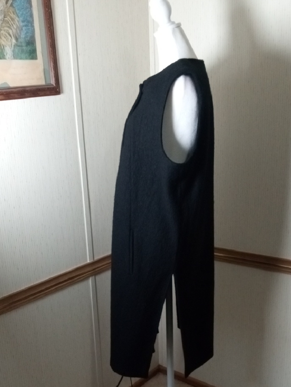 The White Company Black Wool Duster100% Wool Lagenlook, Cottage Core, Holidays - Picture 7 of 9